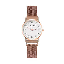 Reloj luminoso de lujo para Mujer, pulsera con correa de malla magnética dorada, Reloj de vestir a la moda, Zegarek Damski 2024 - compra barato