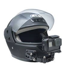 Capacete ajustável curvo adesivo montagem lateral para xiaomi yi 4k gopro hd hero 4 5 6 7 preto sjcam sj4000 acessórios da câmera de ação 2024 - compre barato