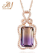 Anillos Yuzuk S925 Silver Jewelry Rose Gold  Necklace Streamer Pendant Necklace Women Tourmaline Gradient Gemstone Party Pendant 2024 - купить недорого