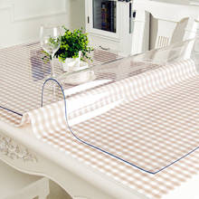 Mantel de PVC impermeable, cubierta de mesa transparente, tapete de cocina con patrón de aceite, paño de vidrio suave, 1,0 m 2024 - compra barato
