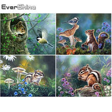 Evershine 5d pintura de diamante em mosaico de esquilo, ponto cruz, recém-chegado, bordado de diamante, animal completo quadrado, decoração de casa redonda 2024 - compre barato