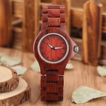 Vintage Red Wood Female Watches Quartz Natural Wooden Quartz Bangle Wristwatch Minimalist Women's Watch Folding Clasp Timepiece 2024 - buy cheap