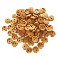 100Pcs Wood Buttons for Sewing 2 Holes Round Brown Clothing Accessories 2024 - buy cheap