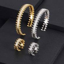 Luxo 2 pçs dubai pulseira anel conjunto moda conjuntos de jóias para o casamento feminino noivado brincos para como mulheres 2020 2024 - compre barato