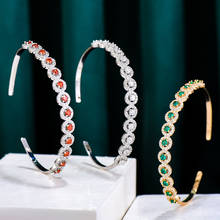 GODKI Простой Уникальный Многоцветный браслет для женщин Свадебная вечеринка Циркон Кристалл помолвка Дубай Свадебные украшения подарки 2024 - купить недорого