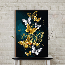 Pintura de diamantes de eneldo completo, cuadro de flores 5D DIY, mosaico bordado de diamantes, patrón de mariposa abstracta 2024 - compra barato