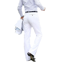 2022new style men's jeans bootcut pants business casual flared pants prom white formal dress pants size 28-37 2024 - buy cheap