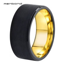 Yellow Gold Wedding Ring Black Tungsten Carbide Ring For Men And Women Width 8MM Comfort Fit 2024 - buy cheap