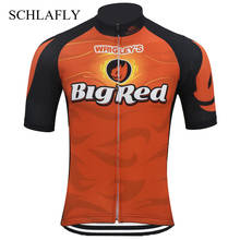 Мужская красная велосипедная Джерси с коротким рукавом, летняя велосипедная одежда, красная Ретро Джерси, дорожная Джерси, одежда, велосипедная одежда schlafly 2024 - купить недорого