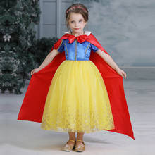 Летние платья для девочек; Детский карнавальный костюм на Хэллоуин; Вечерние платья принцессы Белль; Комплекты одежды принцессы с плащом для девочек на Рождество 2024 - купить недорого