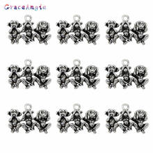 10pcs Cute Monkey Necklace Jewelry Earrings Collar Alloy Animal Charms Jewelry Pendant Vintage Women Anklet DIY 3 monkey for One 2024 - buy cheap