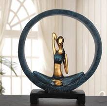 Estátua de yoga, arte moderna, abstrata, em resina, posa de ioga, decoração de estúdio, para meninas e mulheres, ideais para o lar 2024 - compre barato