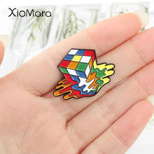 Pin esmaltado en forma de cubo para hombre y mujer, broches de insignias coloridas para bolso, ropa, Pin de solapa, botón, insignia, joyería, regalos 2024 - compra barato