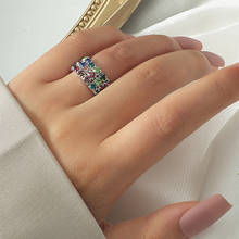 Mangosky anel de prata elástico 925, colorido arco-íris com pedra preciosa para dedo do pé 6mm 2024 - compre barato