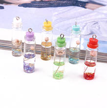 5pcs Cute Dried Plant Flowers Bottle Resin Charms DIY Jewelry Findings Long Dangle Earring Necklace Pendants Make Accessory F732 2024 - buy cheap