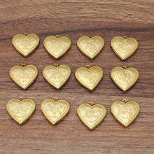 12 pcs/set 28x6mm Metal Brass Locket Pendant Can Open Heart Locket Necklace Photo Pendants Lockets For Women Men 2024 - buy cheap