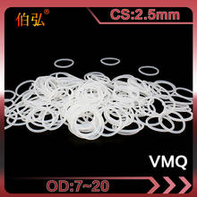 10PCS/lot White Silicon O-Ring Silicone/VMQ OD7/8/9/10/11/12/13/14/15/16/17/18/19/20*2.5mm Thickness O Ring Seal Rubber Gaskets 2024 - buy cheap