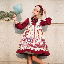 Kawaii menina gothic lolita op doce princesa lolita vestido vintage falbala bowknot suporte de cintura alta bonito impressão vestido vitoriano 2024 - compre barato