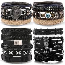 IFMIA Fashion Eye Owl Bead Multilayer Rope Chain Leather Bracelet Men Braided Handmade Wrap Bracelets & Bangle 2020 Jewelry Male 2024 - buy cheap