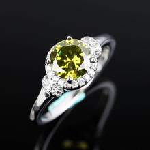Zircão de cristal feminino anel de pedra de luxo anel verde anel de casamento jóias promessa anéis de noivado para mulher z3m030 2024 - compre barato