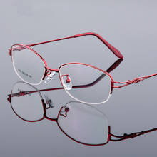 Óculos transparente de liga de olho de gato, óculos para mulheres armações de miopia óculos de meia armação, armações de prescrição 2024 - compre barato