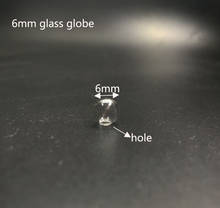 10 pces 6mm transparente oco bola de vidro redonda bolha frasco de vidro com um furo orbs globo de vidro joias descobertas 2024 - compre barato