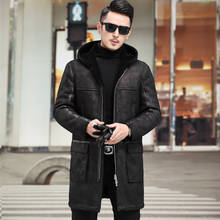 Real Fur Coat Men Sheep Shearing Winter Coat Men Genuine Leather Jacket Men Natural Wool Coat Hooded Windbreaker 808 YY795 2024 - buy cheap