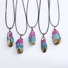 1PC Chakra Rainbow Crystal Quartz Pendant Necklace Retro Reiki Healing Raw Mineral Stone Natural Clear Quartz Necklace Female 2024 - купить недорого