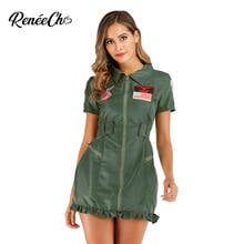 Reneecho Women Pilot Costume Top Gun Flight Dress Costume Sexy Army Girl Dress Halloween Costume For Adult 2024 - buy cheap