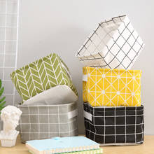 Desktop Storage Basket Cute Printing Waterproof  Cotton Linen Sundries Storage Box Cabinet Underwear Storage Basket 2024 - buy cheap