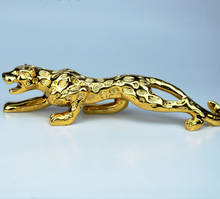 Abstract Modern Gold Panther Sculpture Leopard Resin Statue Wildlife Decoration Present Handicrafts Ornamental 2024 - buy cheap