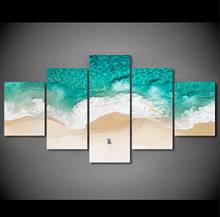 Cuadro en lienzo con paisaje de olas de mar Natural, arte de pared impreso, decoración de pared para sala de estar, póster sin marco, 5 paneles 2024 - compra barato