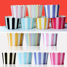 50Pcs colorful Striped design paper cupcake cup Baking Cups Grease Proof Stackable Cupcake Liners  Description 2024 - buy cheap