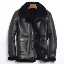 Genuine Leather Jacket Men Winter Jacket Natural Fur Real Sheepskin Coat for Men Lamb Fur Bomber Jackets Plus Size 185-1 MY1884 2024 - buy cheap