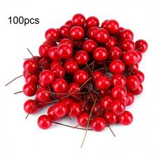Mini Christmas Frosted Fruit Berry Holly Artificial Flower Decor  Christmas Red Berries Mini Christmas Frosted Artificial Berry 2024 - buy cheap