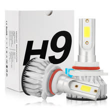 Mini lâmpadas led para farol de carro, h7, h1, h4, h8, h9, h11, 9005, 9006, 9007, cob, 6000k, 12v, led 36w, 8000lm, 2 peças 2024 - compre barato