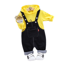 Spring Autumn Baby Boy Girls Clothes Children Cartoon Hooded Bib Pants 2Pcs/sets Infant Kids Fashion Toddler Clothing Tracksuits 2024 - buy cheap