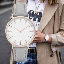 European and American brands' latest fashion ladies' minimalist watches grey leather ladies' watches 2020 Shi Ying girls' watche 2024 - buy cheap
