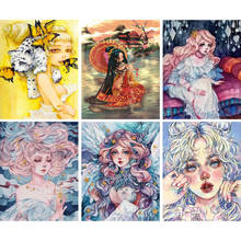 5D Diy diamond painting stretches long hair angel Girl Full Drill embroidery cross stitch mosaic Craft Kits Home Christmas Gift 2024 - buy cheap