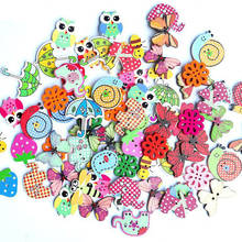 50pcs Mixed Animals 2Hole Wooden Buttons for Scrapbooking Crafts DIY Baby Children Clothing Sewing Accessories Button Decoration 2024 - buy cheap