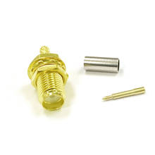 1PC RP-SMA Female Jack Nut RF Coax Connector  Crimp  RG316 RG174 LMR100 Cable Straight  Goldplated  NEW wholesale 2024 - buy cheap