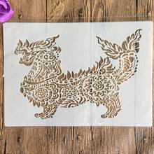 A4 29 * 21cm Kirin animal DIY Stencils Wall Painting Scrapbook Coloring Embossing Album Decorative Paper Card Template,wall 2024 - buy cheap