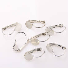 12mm Earring Hooks Round Silver Color Plated Glass Cabochon Base Earring Blanks Setting Supplies for Jewelry 40pcs 2024 - buy cheap
