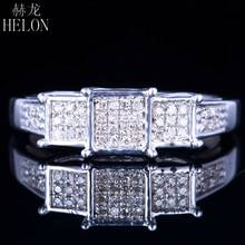 Helon prata esterlina 925 1/5ct 100% genuíno diamante natural noivado festa de casamento jóias finas anel feminino diamantes anel 2024 - compre barato