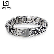 Kalen pulseira de aço inoxidável, masculina, estilo punk, acessórios redondos, joias de combinação 2024 - compre barato