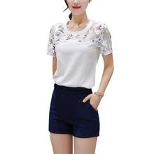 Women T-Shirts Summer Comfort Soft Short-Sleeves Mesh Net Slim Stitching Clothes Personality Printing Round Collar Tops 2020 2024 - buy cheap