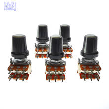 5PCS Hot New WH148 + Plastic Knob 20MM 50K 100K Duplex Potentiometer 50KBX2 100KBX2 DIP6 RK16 2024 - buy cheap