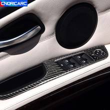 Декоративная накладка на дверной подлокотник из углеродного волокна, кнопки для окон, для BMW 3 серии E90, E92, E93, RHD, LHD, аксессуары для интерьера 2024 - купить недорого