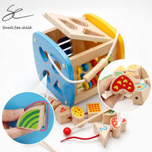 Brinquedo infantil de madeira, bloco de madeira clássico multifuncional para presente, para bebês, presente de natal 2024 - compre barato