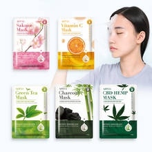 20PCS/Lot Facial Mask Sakura Charcoal Vitamin C Green Tea Moisturizing Cleansing Anti Acne Skin Lightening Beauty Sheet Pack 2024 - buy cheap